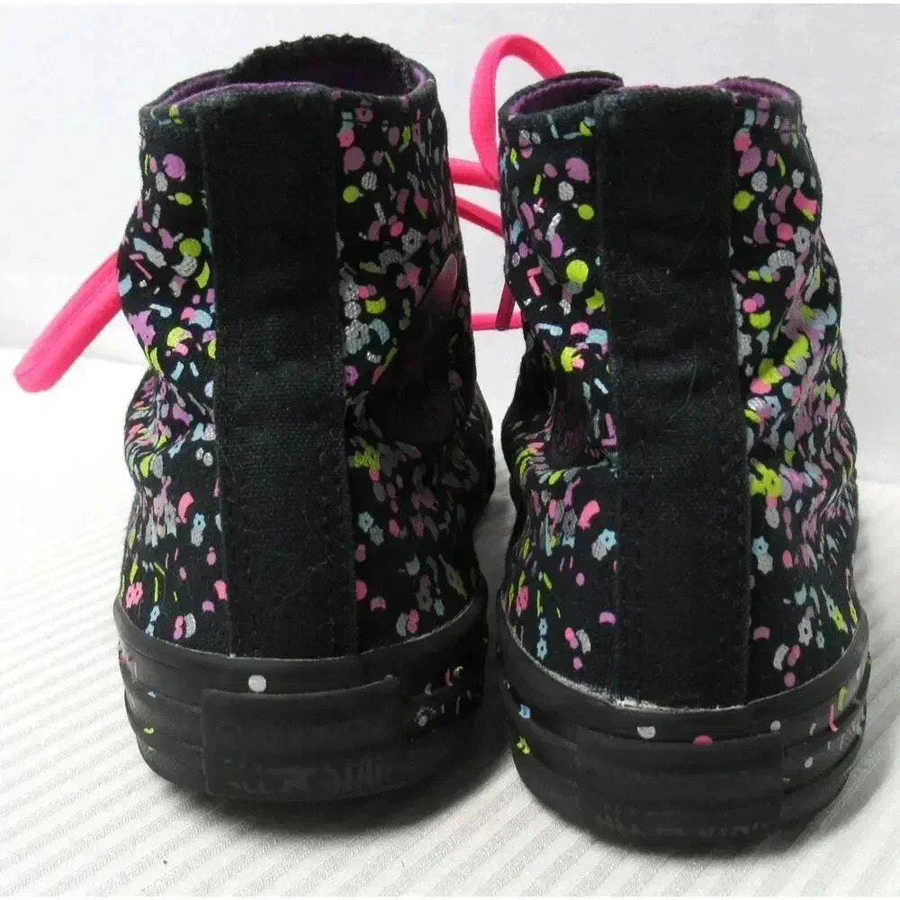 Converse Chuck Taylor All Star Shoes Confetti High Top Lace Up Sneakers Junior - Picture 4 of 9